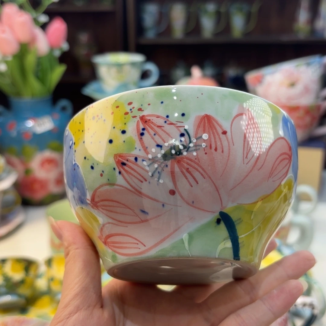 瓷片景德镇手绘高温釉下彩陶瓷茶具