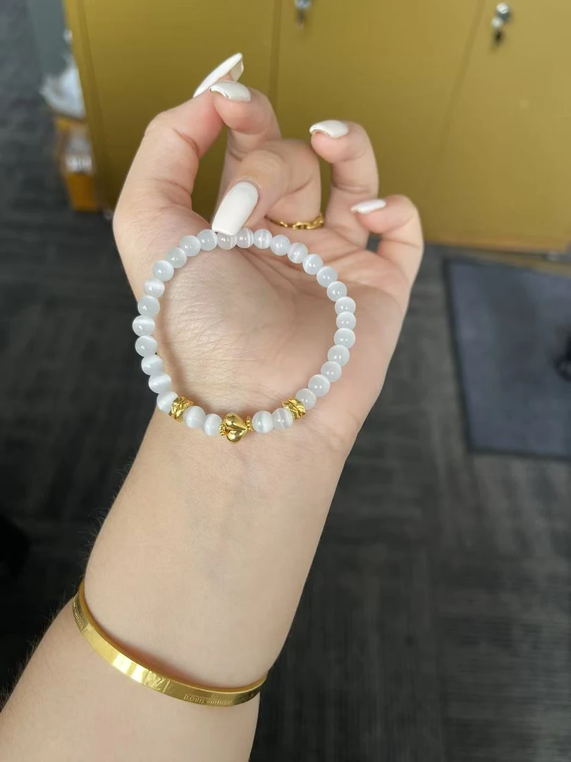 足金999屁桃盘缠转运珠女白月光手串送女友礼物