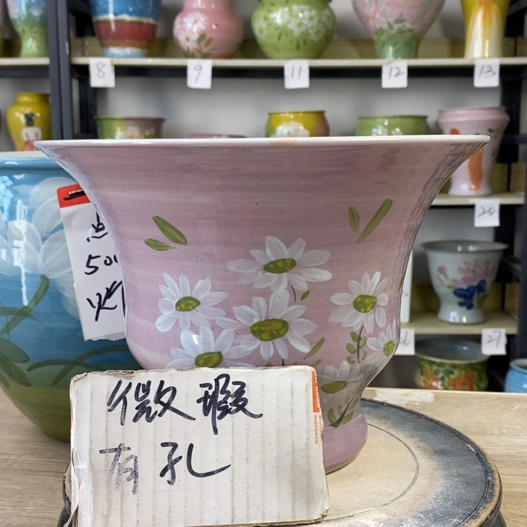 景德镇手工手绘陶瓷花盆