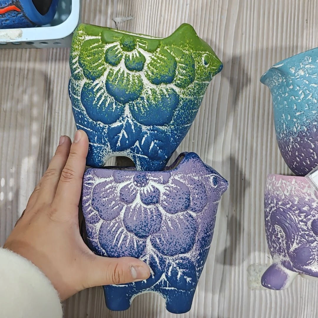 红陶吸水透气的白陶花盆凑满12发货