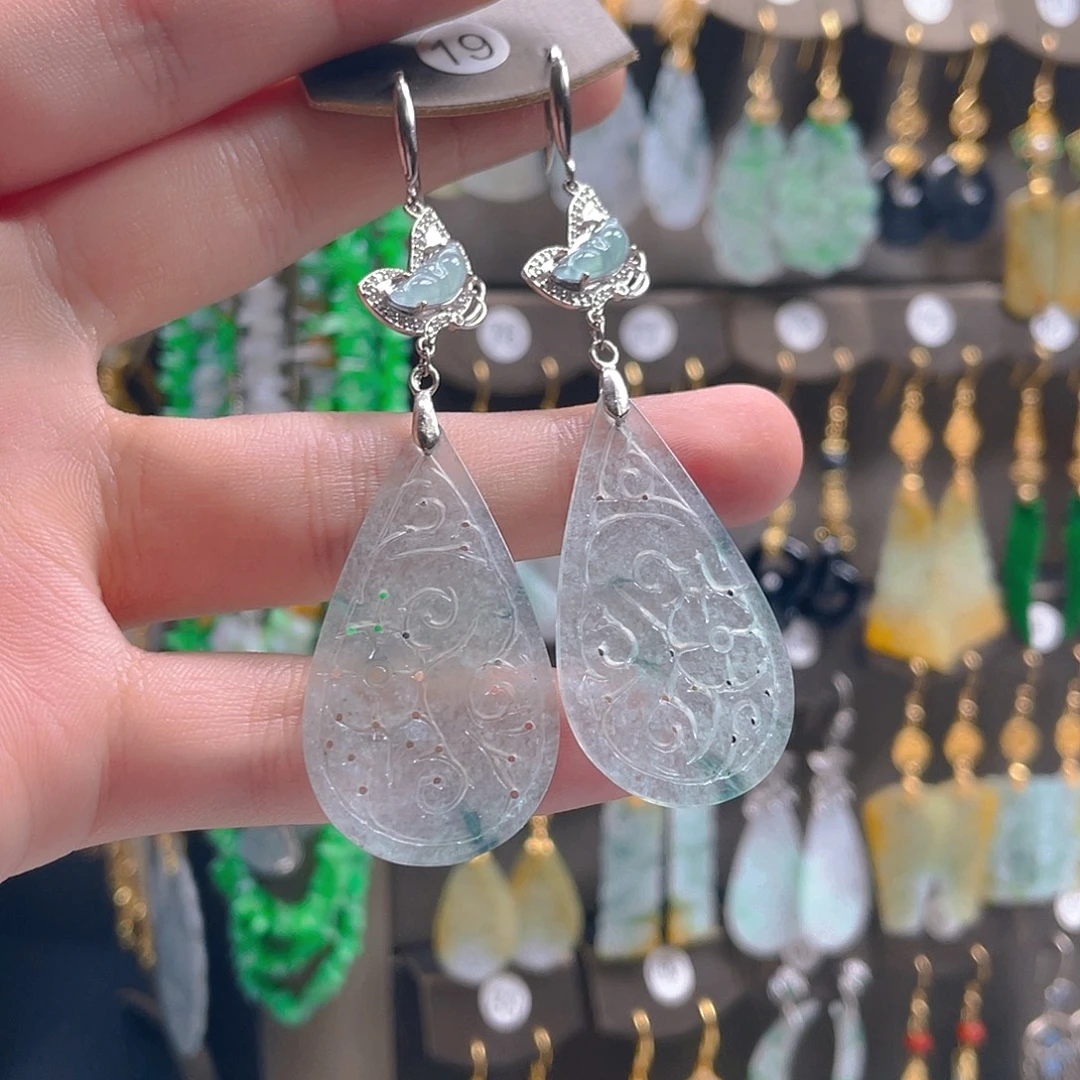 翡翠未镶嵌耳饰翡翠