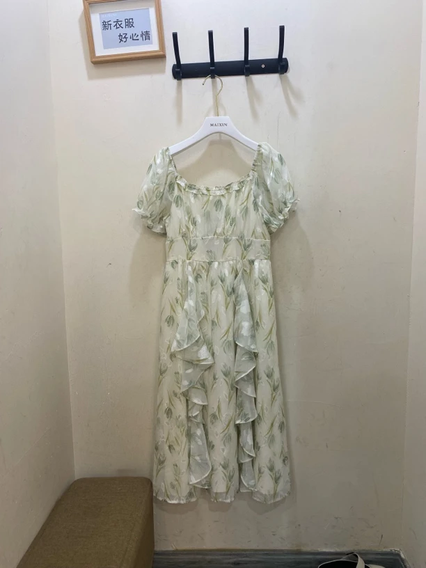 麦寻夏季新款碎花连衣裙qllfq112
