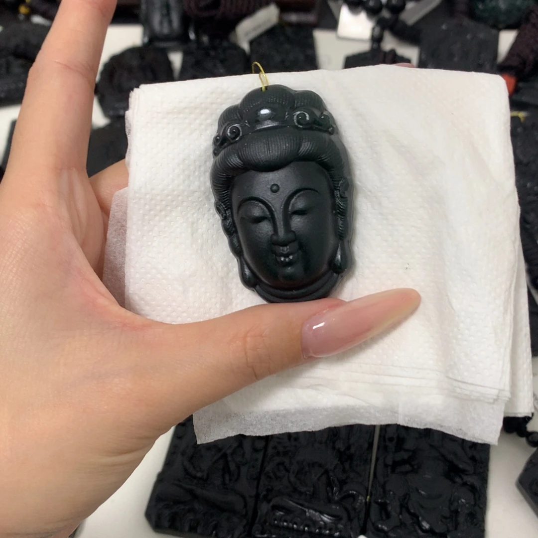 天***家翡翠未镶嵌挂件天然缅甸a货钢琴黑挂件