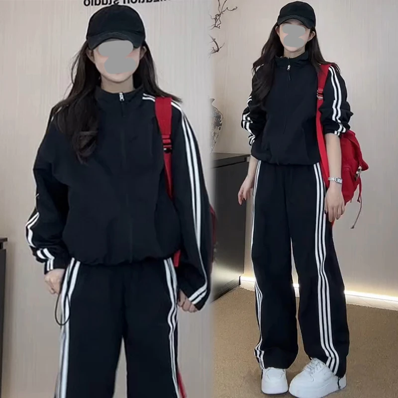 小个子改版秋款休闲短款工装运动两件套