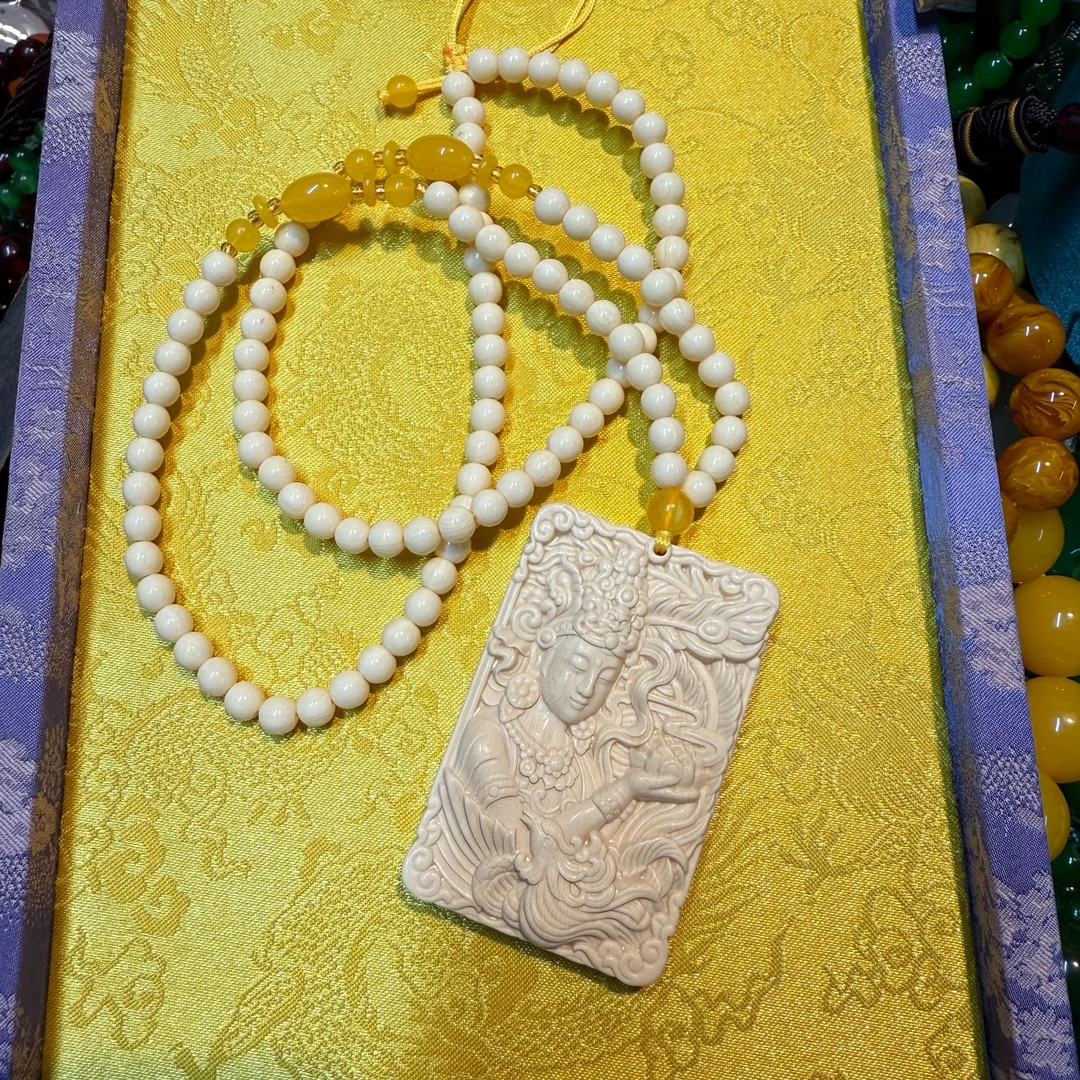 [闪购链接】猛犸牙雕观音吊坠