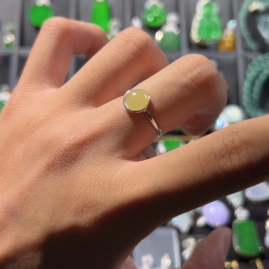 翡翠银S925镶嵌戒指