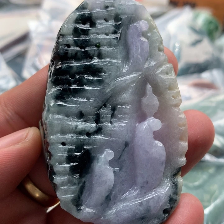 翡翠未镶嵌颈饰保真天然a货翡翠