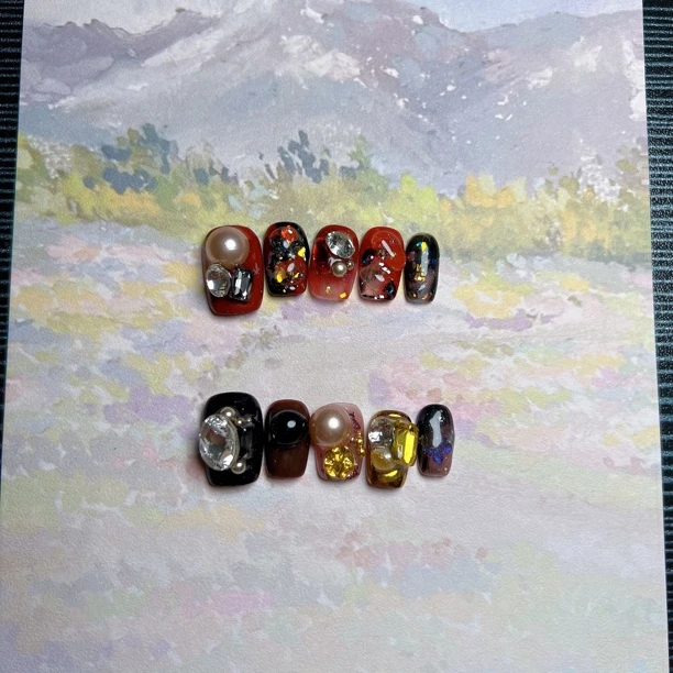 福禄~最猛指甲盖儿显白手工穿戴甲