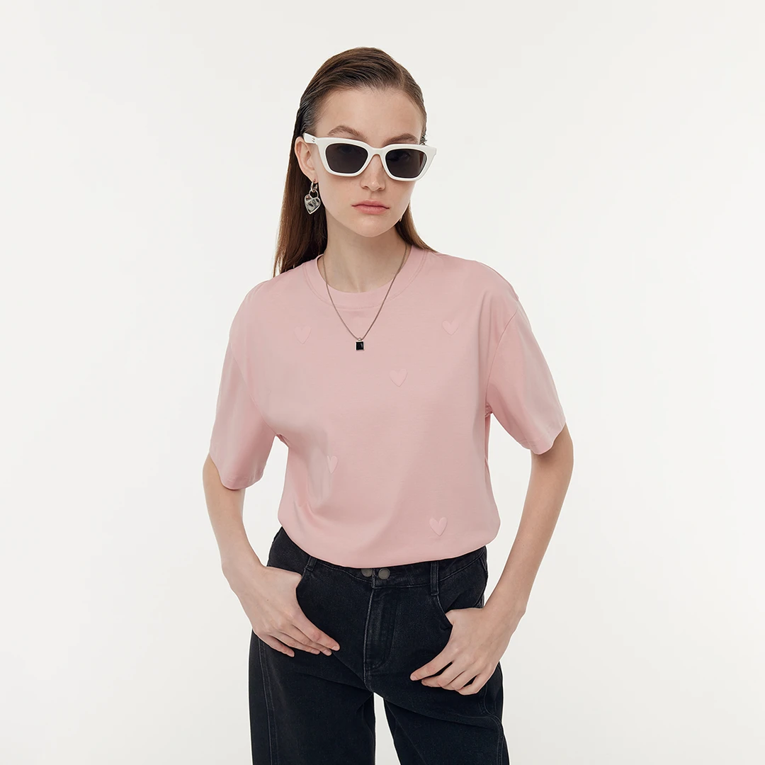 【商场同款】歌莉娅欧若风春季新品休闲爱心T恤1E3J0B060