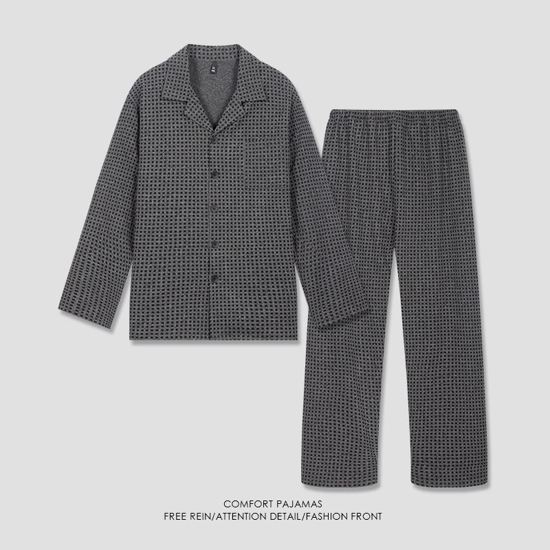 春秋款睡衣男士长袖长裤套装2025新款秋冬季家居服男款高级感大码