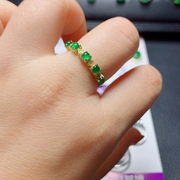 银S925镶嵌戒指翡翠