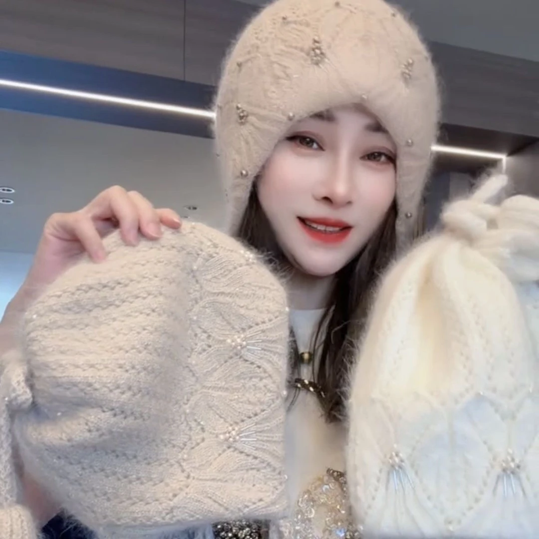 龙艺针织毛线帽新款秋冬麦穗加厚保暖流苏帽高端保暖