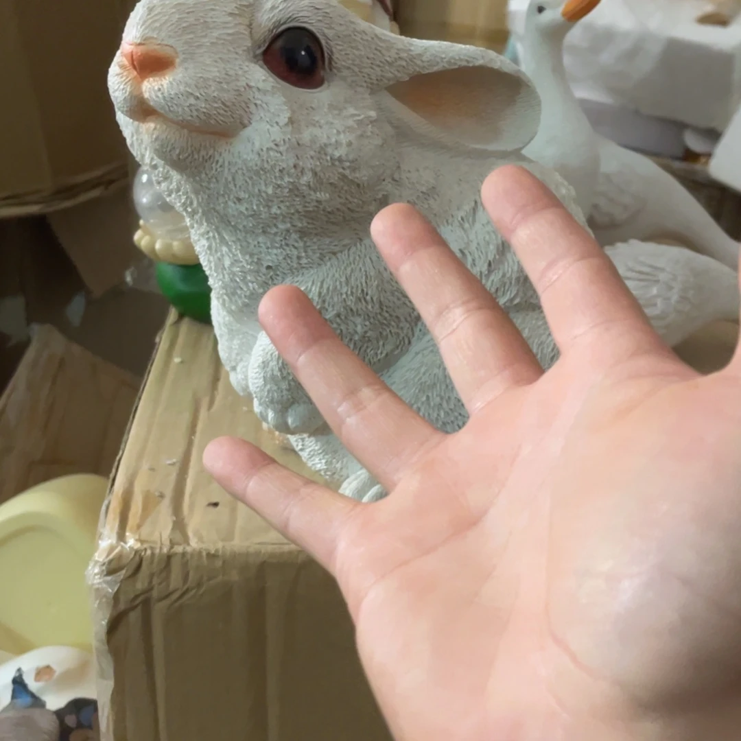 【闪购商品】树脂白色兔子摆件