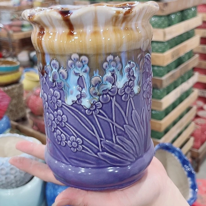 有孔.凑单10元陶瓷花盆发货！