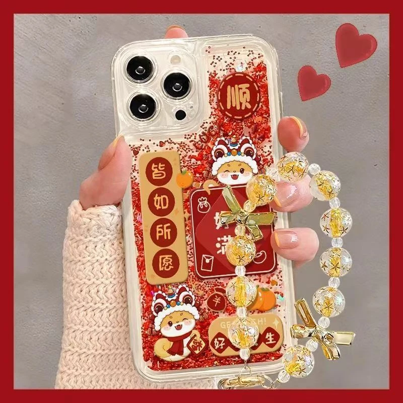 新年皆如所愿适用于苹果15手机壳iPhone16/14/13Promax新款12女11