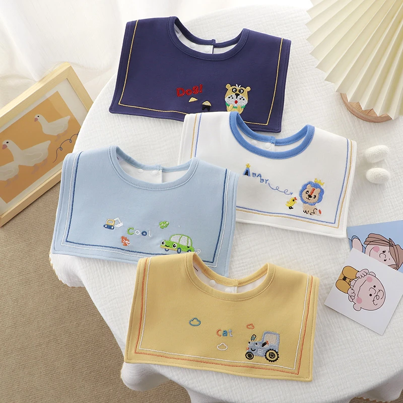 【大面积7A抑菌防水围嘴】纯棉口水巾婴儿新生儿可调节加大宝宝围兜