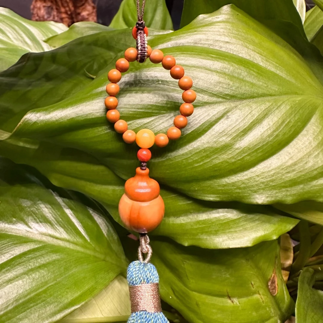 【央广非遗】许忠英工作室 旺财 葫芦 手工核扇坠