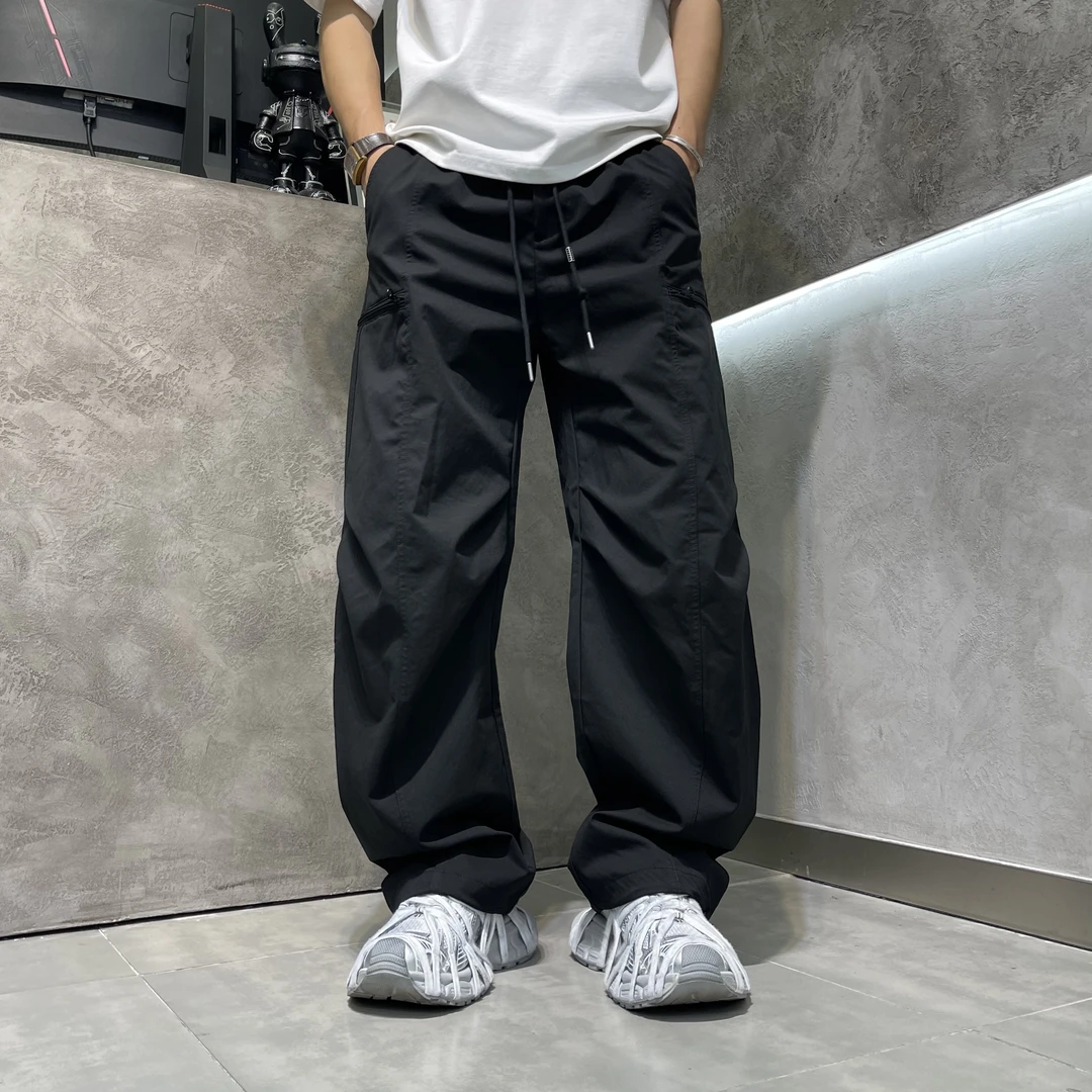 秋季美式休闲直筒简约百搭男士休闲裤爆款裤子日系宽松高级感长裤