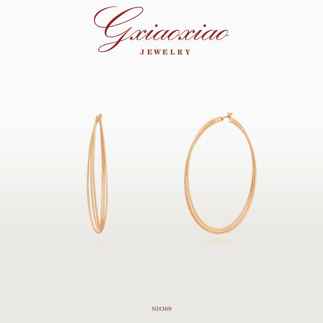 铜合金耳饰 G XIAOXIAO 气质高级时尚个性简约百搭圈圈耳环 NH369