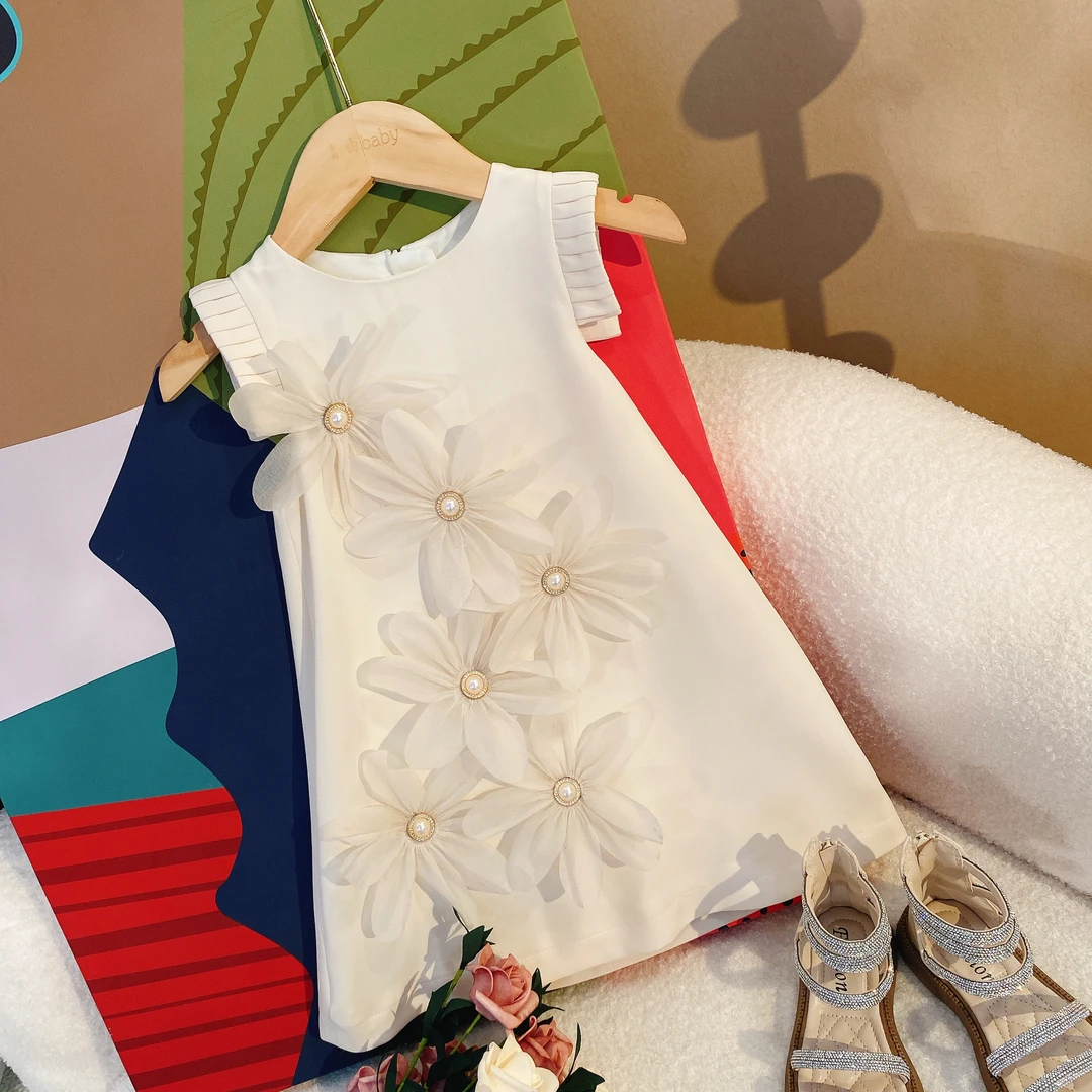 SD女童公主背心花朵裙2025夏季新款韩版网红时尚连衣裙8240