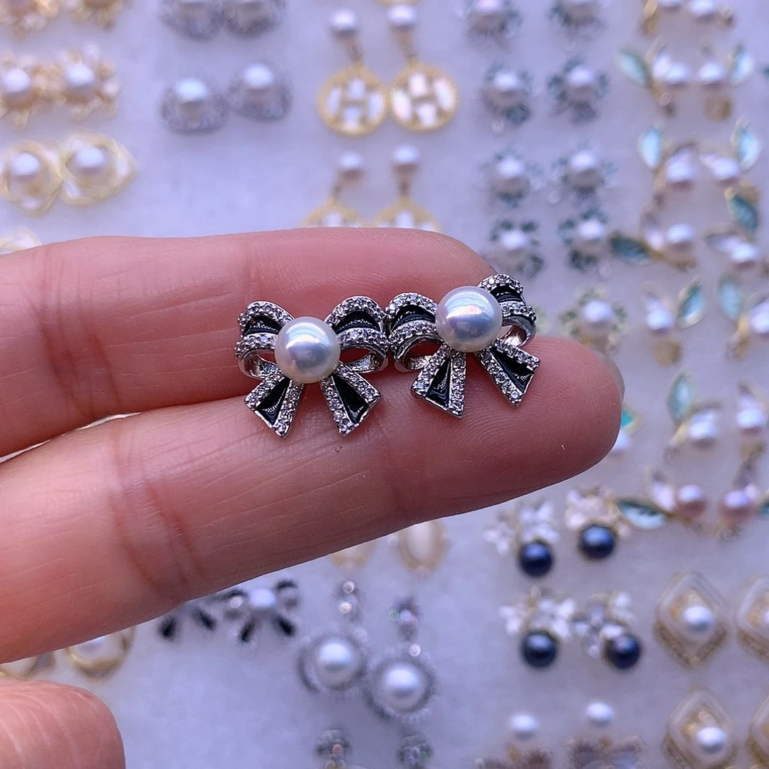 淡水珍珠耳饰合金