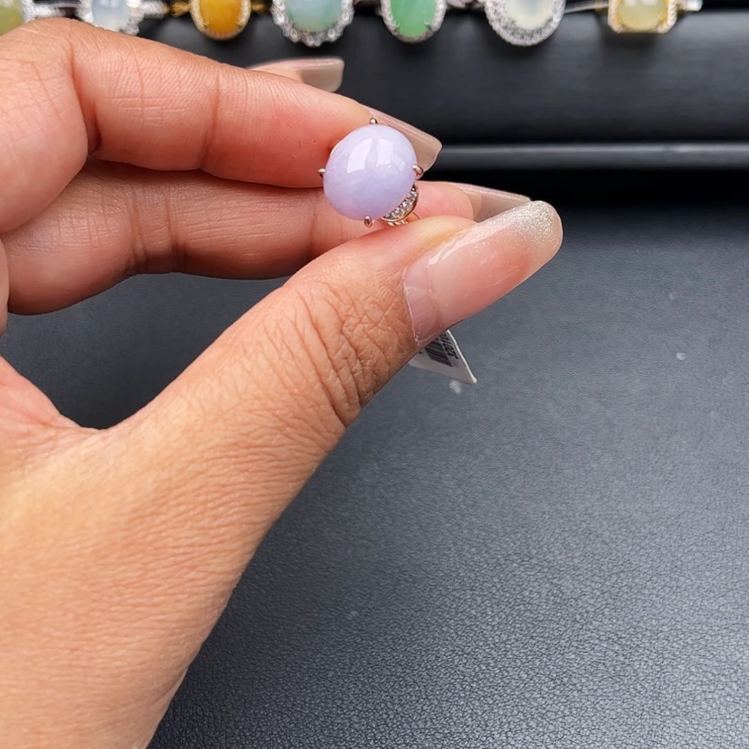 翡翠戒指银S925镶嵌缅甸天然A货翡翠女戒指