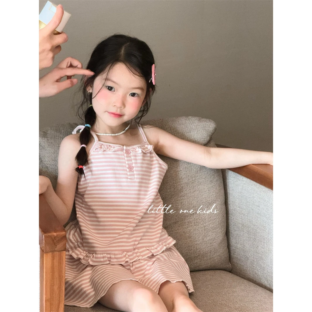 AC120~小一·25夏~条纹套装K1779 粉色