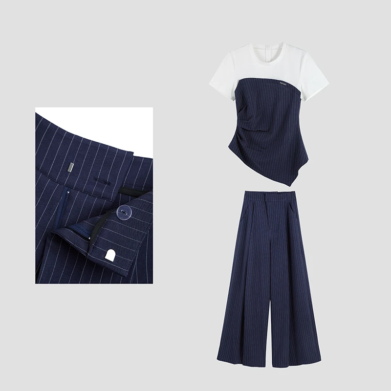 夏季新款时尚休闲百搭气质显瘦设计感套装SHBZX621218