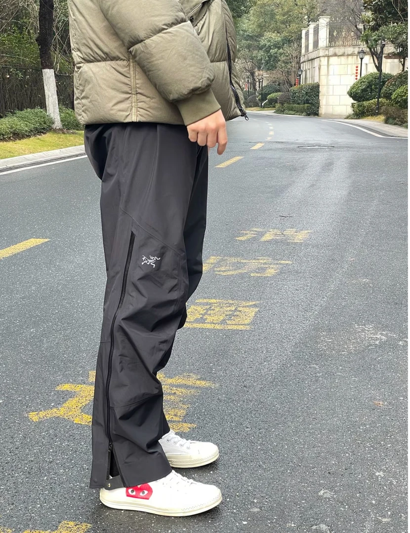 【茑家半拉链冲锋裤】光板防风防水男士薄款春秋半拉链硬壳登山裤