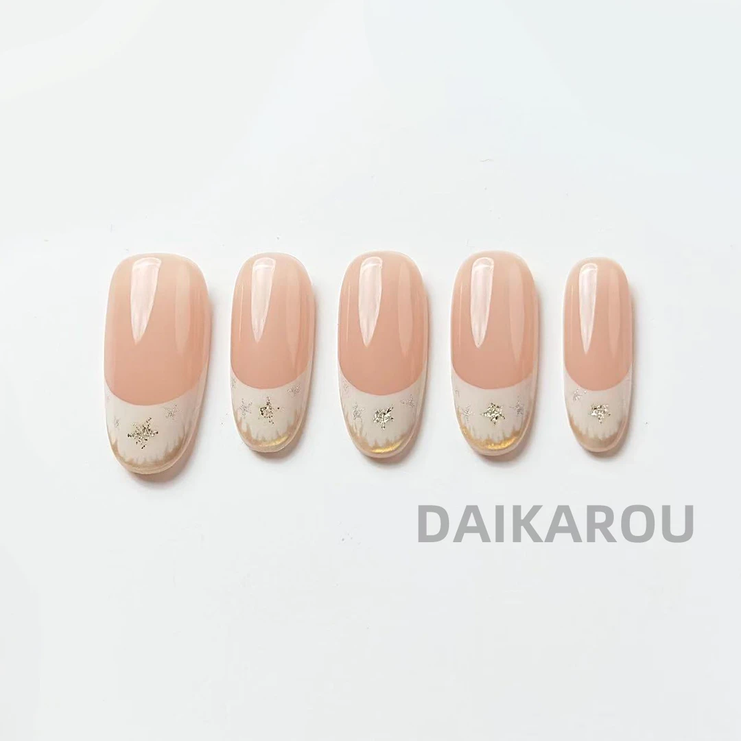 吻边金 温涵 预售 新甲型 此度 短椭圆 长椭圆手工穿戴甲10片