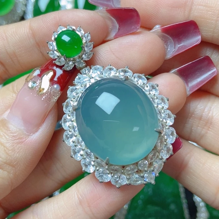 翡翠颈饰银S925镶嵌