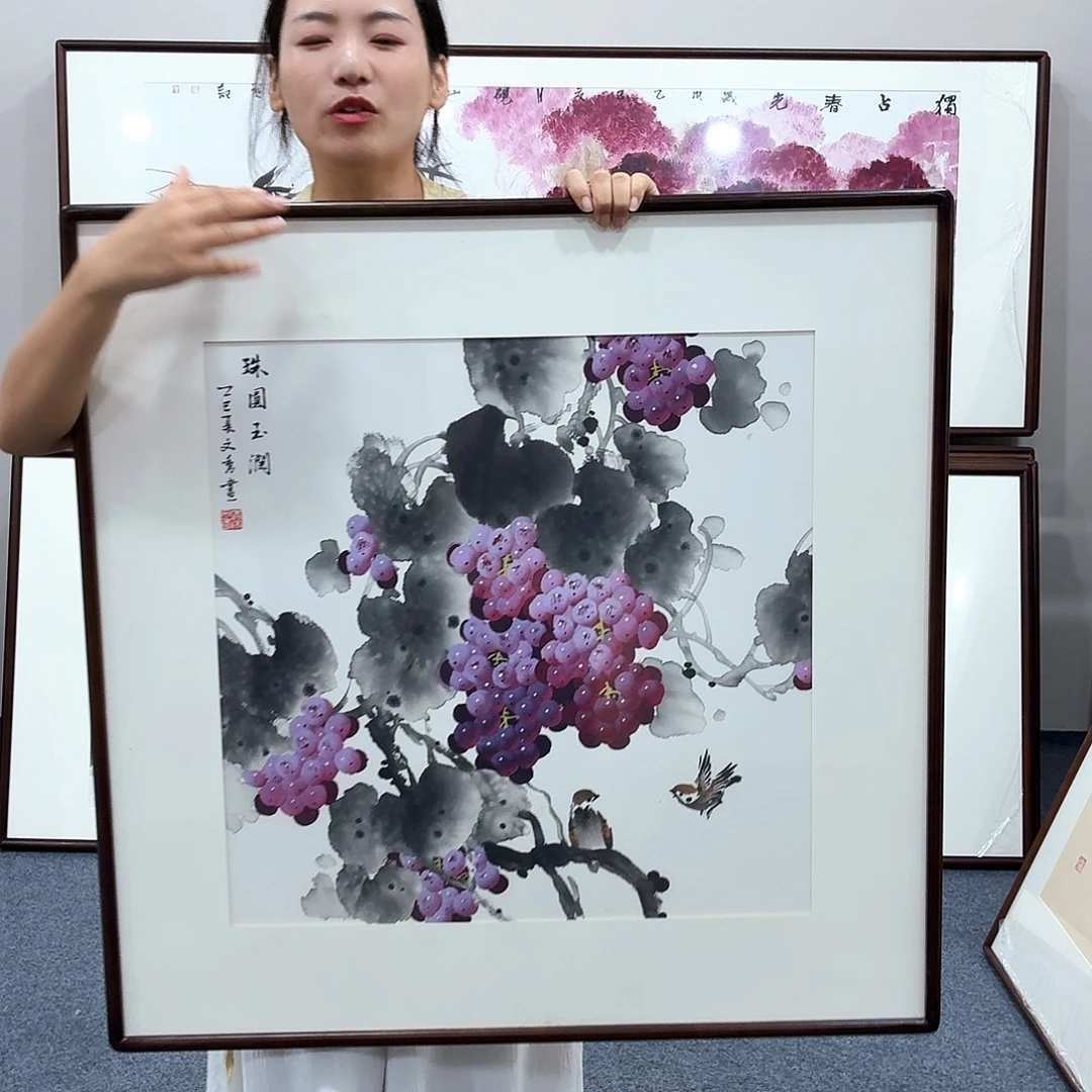 国画手绘作品80×80尺寸