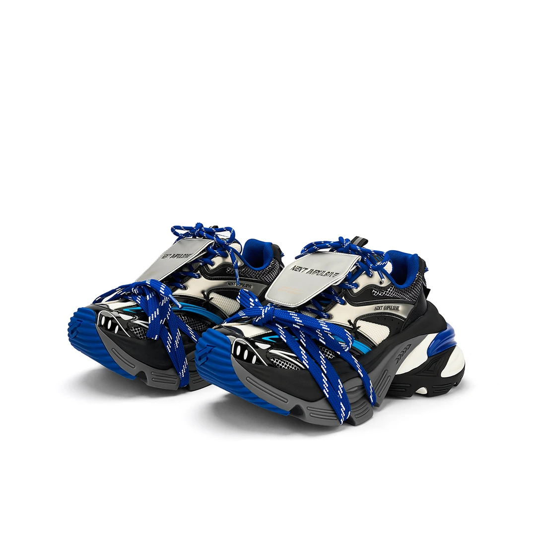 张杰同款【power】夏季高级克莱因蓝透气男女运动厚底增高老爹鞋子.