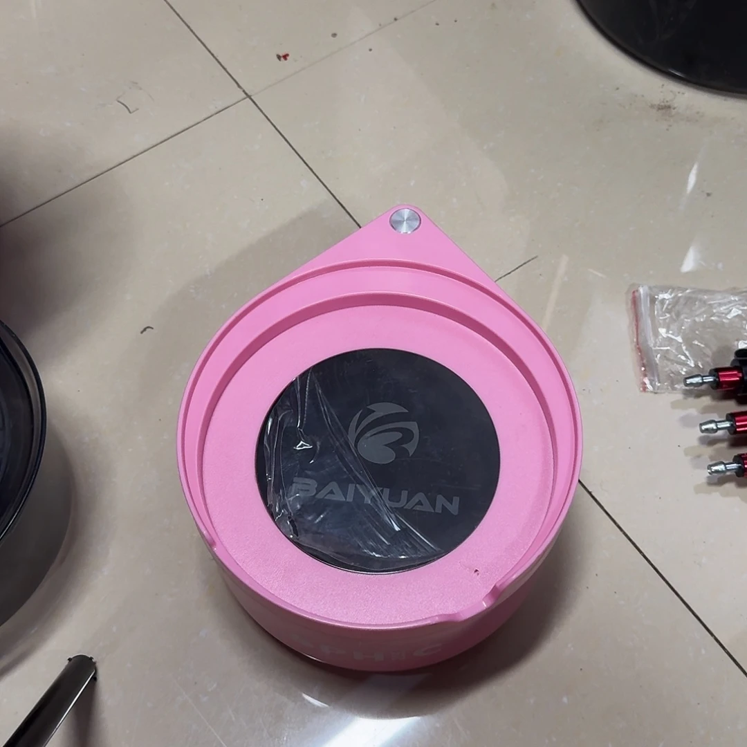 百源粉色拉饵盘一个瑕疵款