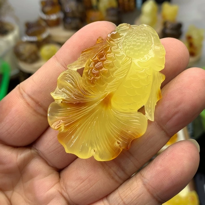 蜜蜡吊坠(不含链)未镶嵌鱼