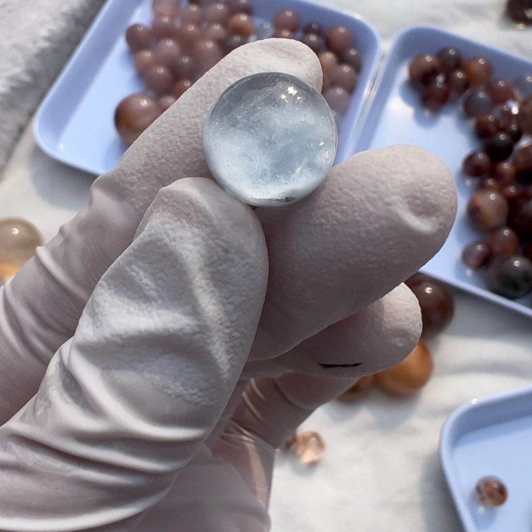 水晶蓝团12.5mm定制不退换未镶嵌婵*?