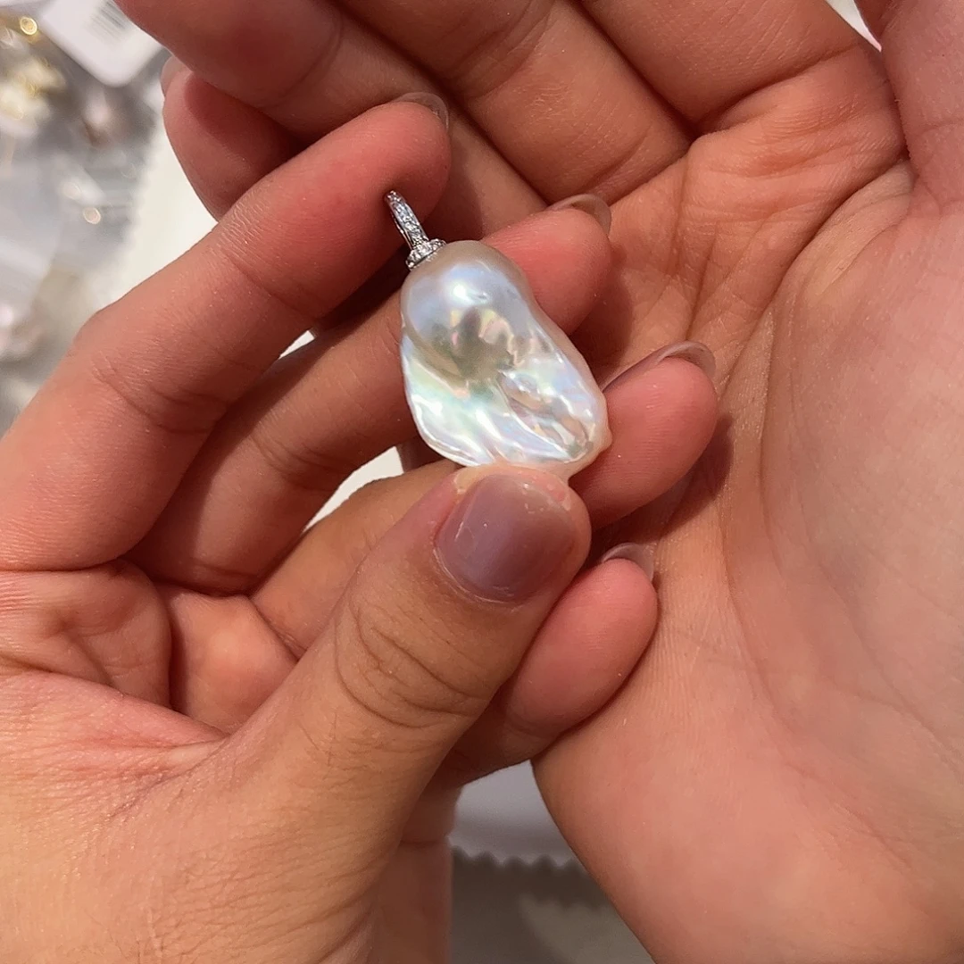 合金淡水珍珠耳饰