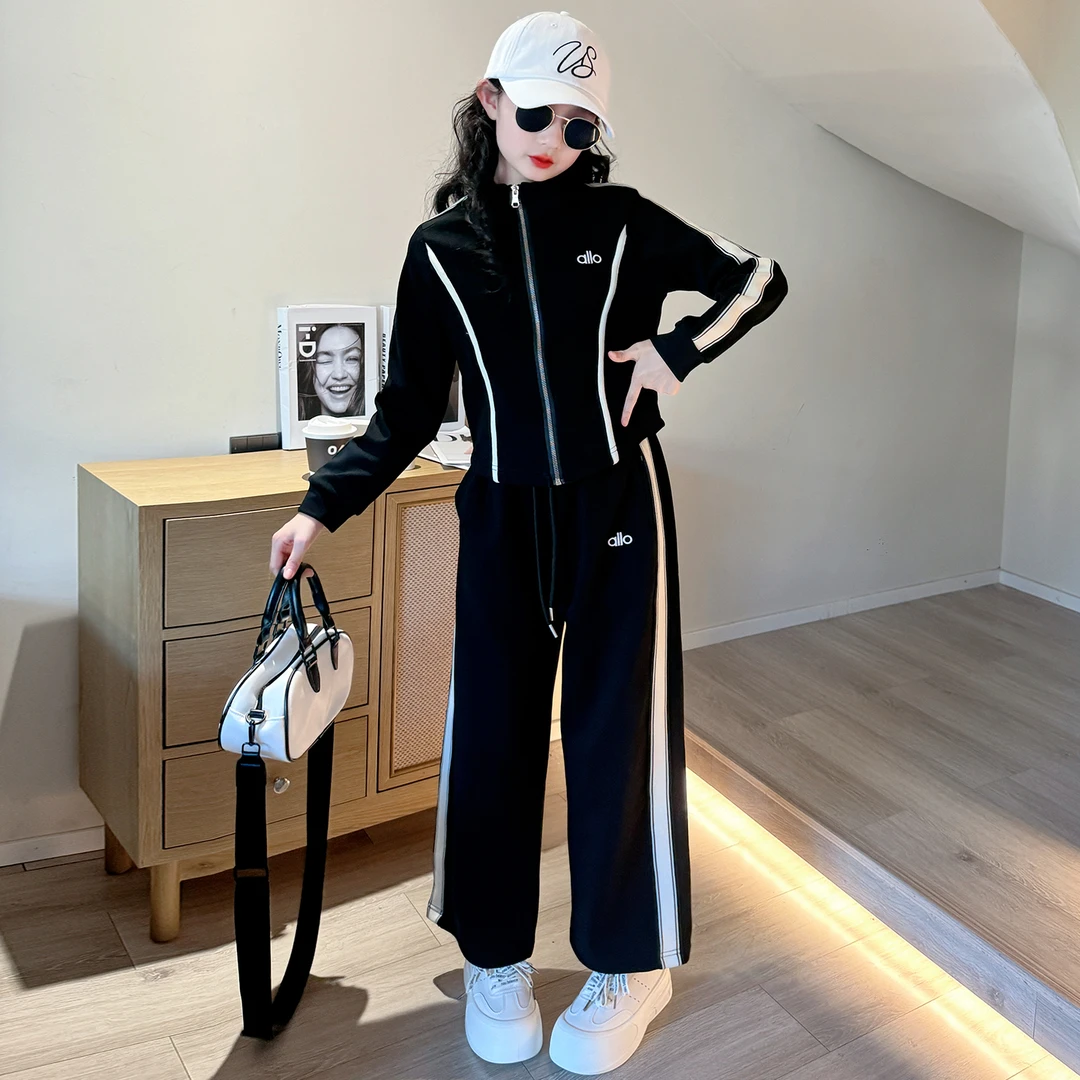 女童秋装运动套装2025新款儿童早秋潮酷穿搭女大童时髦网红两件套