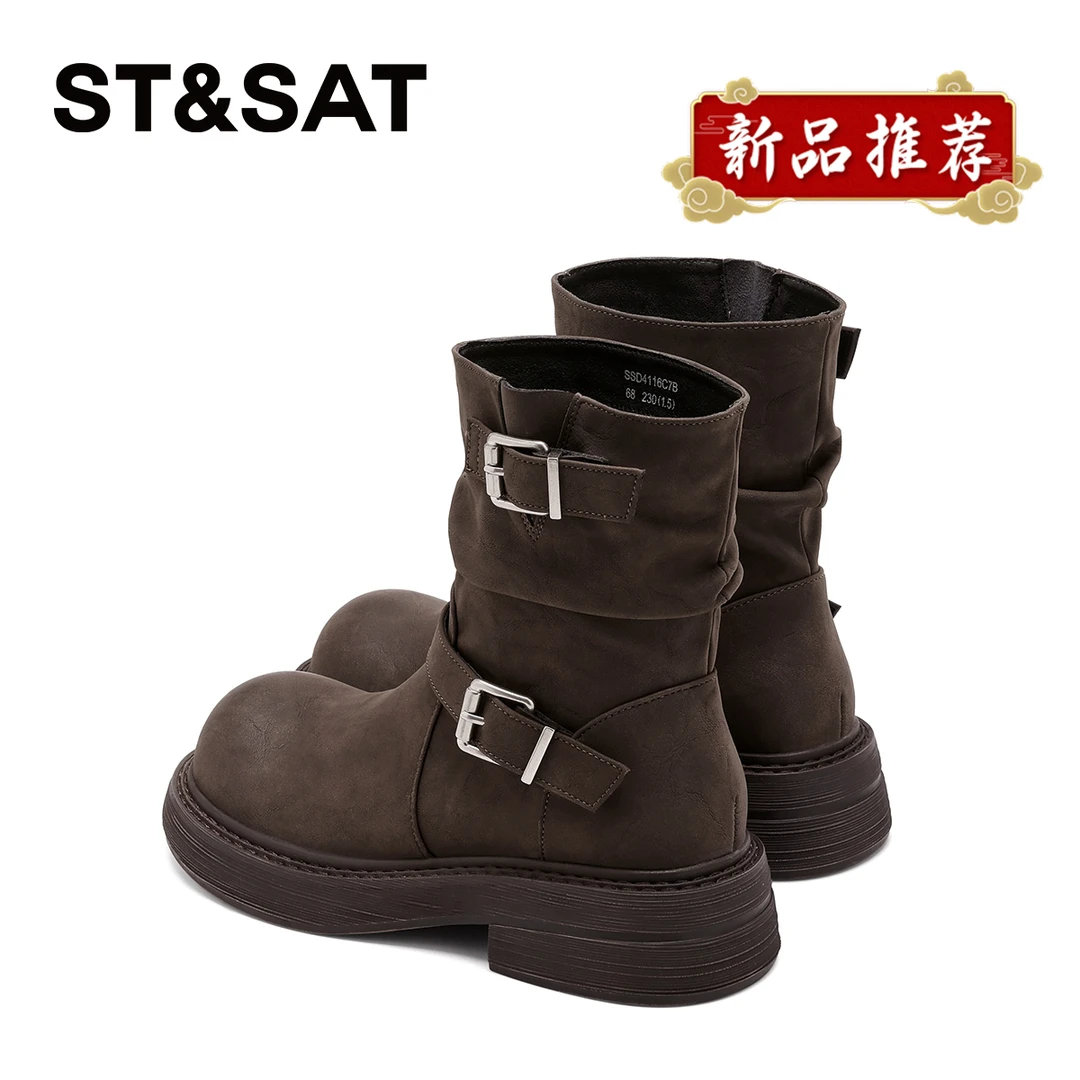 星期六显瘦显腿长马丁靴女士2025潮牌百搭时尚耐看英伦风休闲短靴