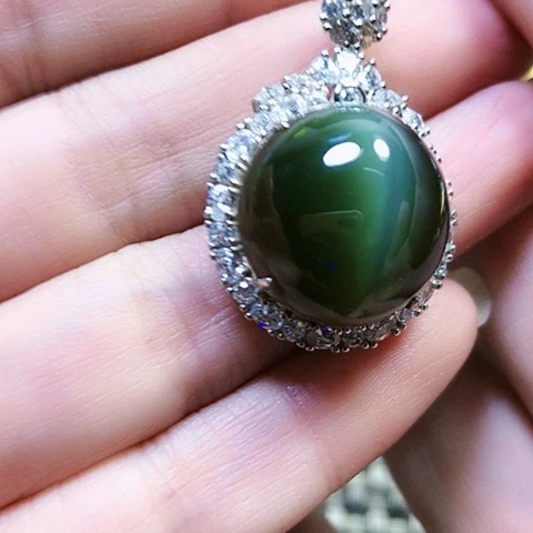 和田玉银S925镶嵌戒指