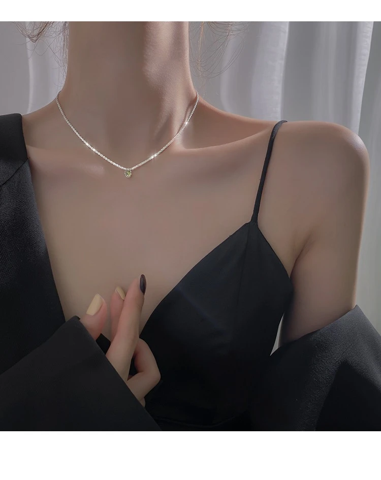 钛钢锆石项链 项链女款送女朋友波光粼粼森系温柔仙气满天星锁骨