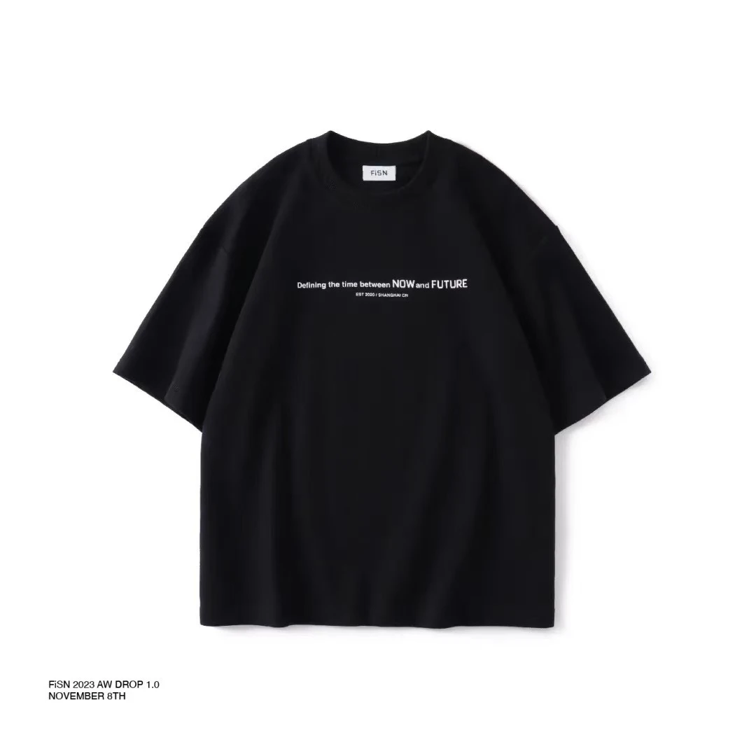 FISN DROP 1.0 Slogan黑色logo短袖