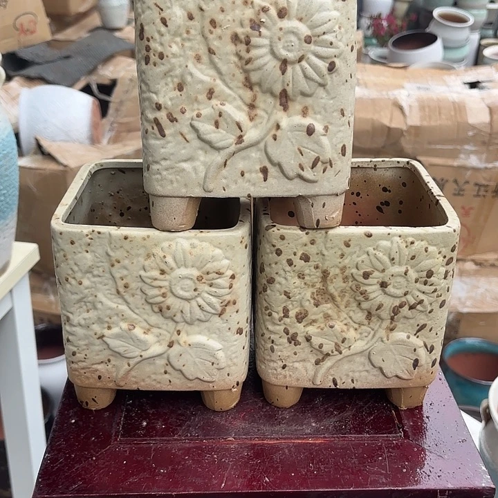 红陶复古三个口径14高度16