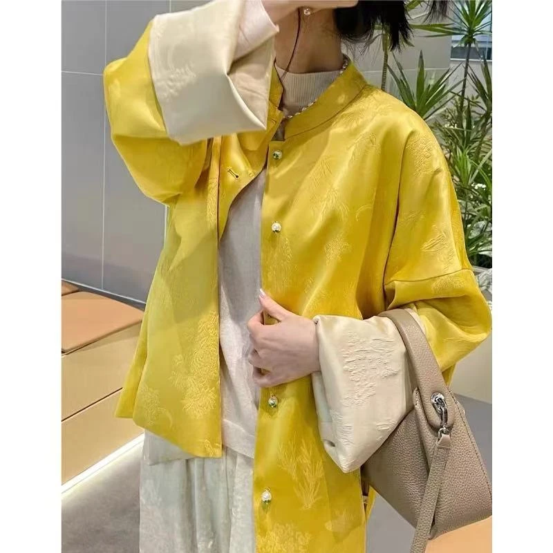 【高奢•墨雪】NN1032-时尚新款重工国风外套休闲百搭复古宽松设计感