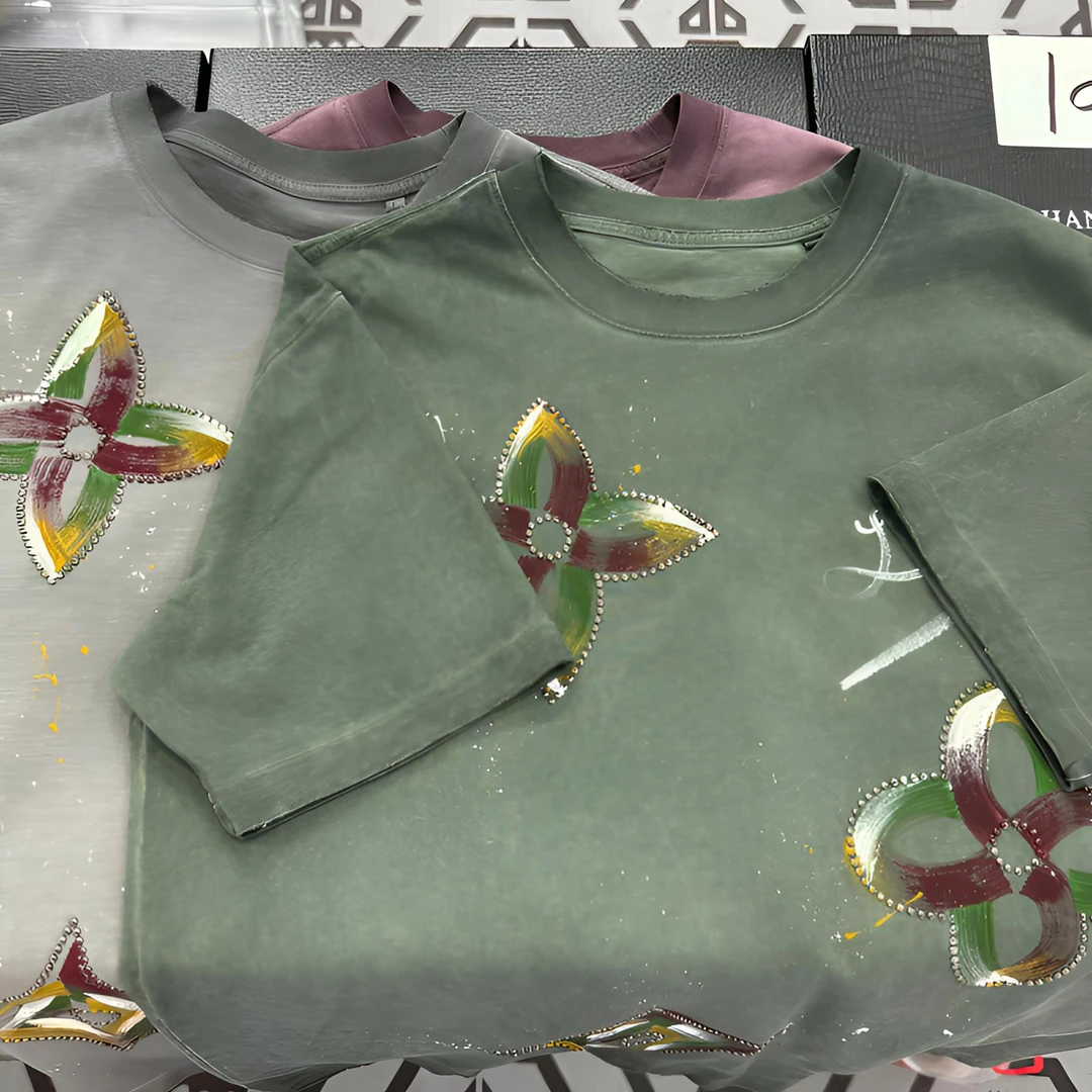 （萱）24号潮流情侣重工百搭夏季圆领半袖修身匹马棉男士T恤6027