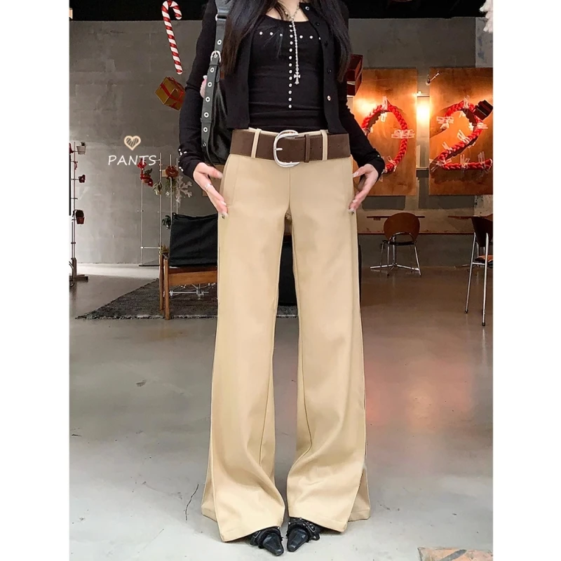 【送腰带】气质百搭垂感阔腿西装裤女秋季新款低腰休闲裤拖地长裤子