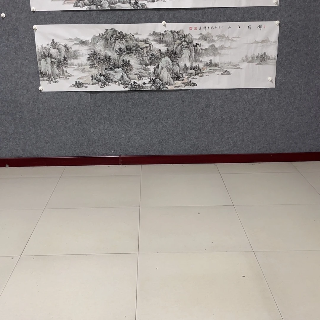 知***艳国画六尺对开画芯 作品