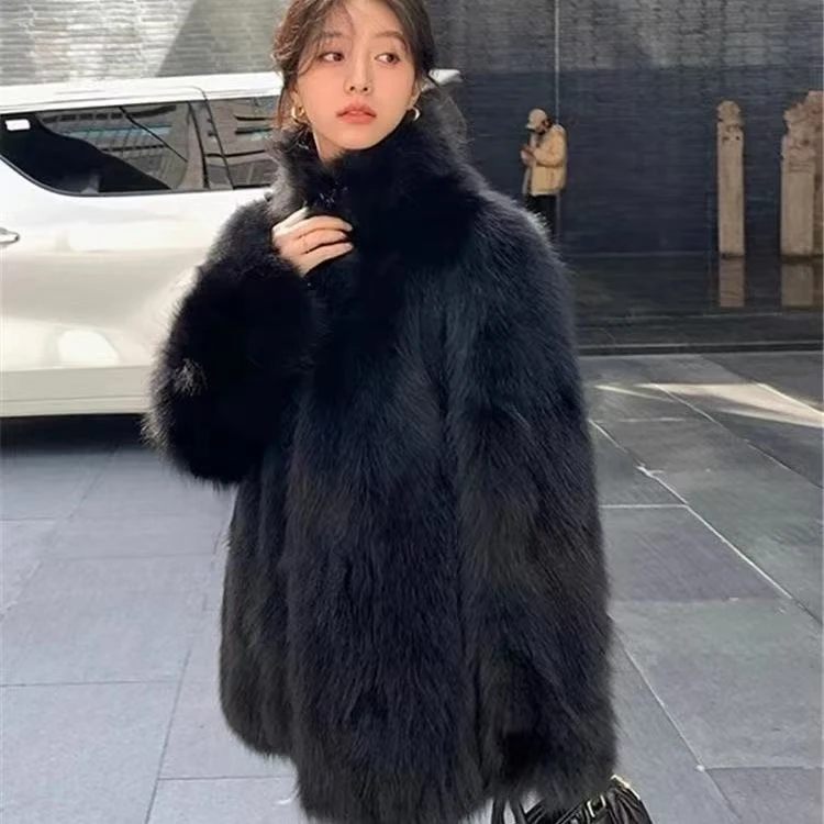 新款狐狸毛时尚保暖加厚透明中长款ins外套女秋冬短款马甲冬季
