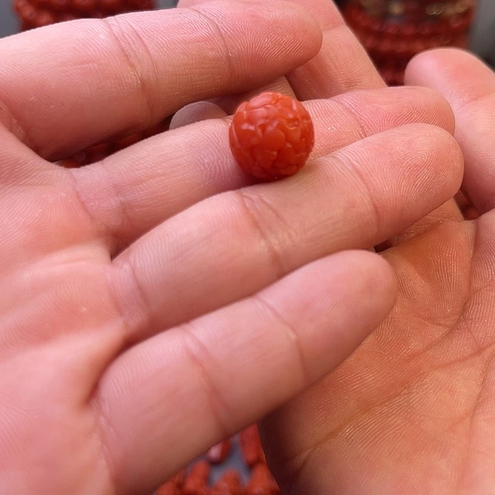 未镶嵌保山精工莲花珠卡14m南红玛瑙