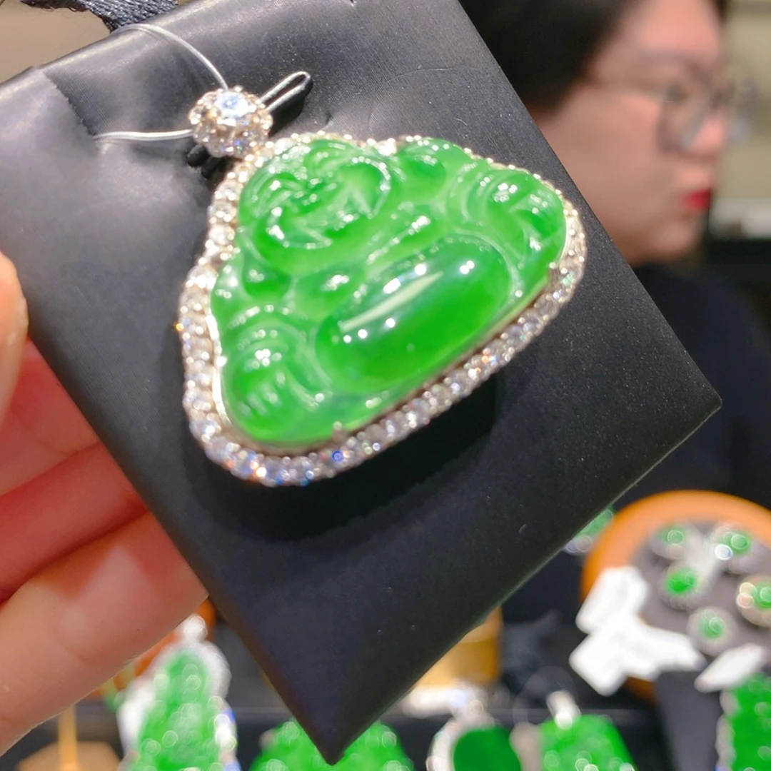 【闪购商品】翡翠颈饰银S925镶嵌7柒姐